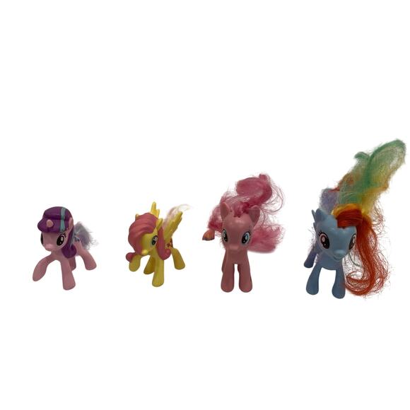 2010 My Little Pony Figures Lot Of 4 Rainbow Dash Pinkie Pie Buttercup Twilight - Picture 1 of 10